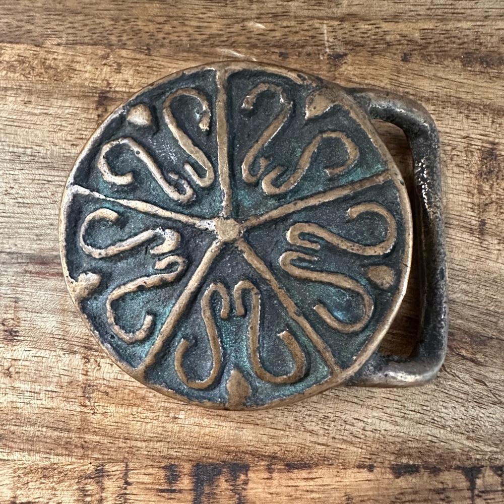 Vintage Round Brass Belt Buckle